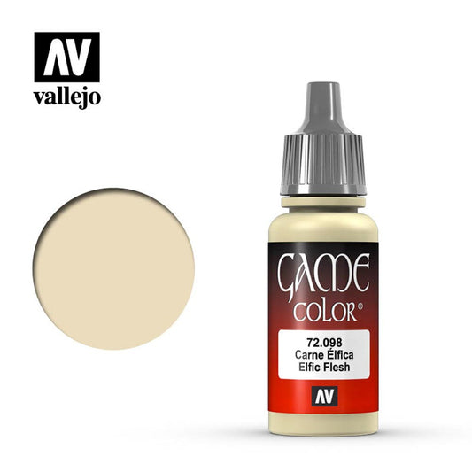Vallejo Game Colour Elfic Flesh Acrylic Paint 18ml Dropper Bottle 72098