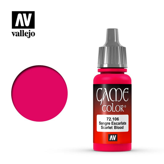 Vallejo Game Colour Scarlett Blood Acrylic Paint 18ml Dropper Bottle 72106