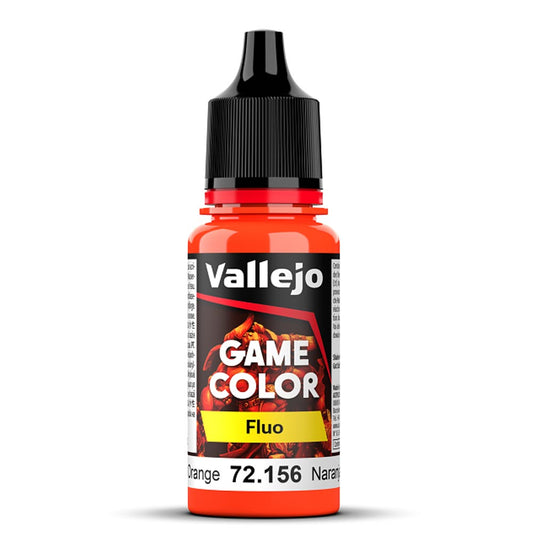 Vallejo Game Colour Fluorescent Orange Paint 18ml Dropper Bottle 72156