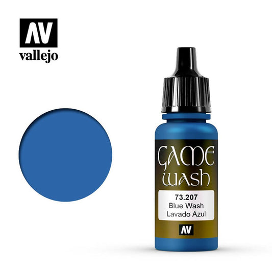 Vallejo Game Wash Blue Acrylic Paint 18ml Dropper Bottle 73207