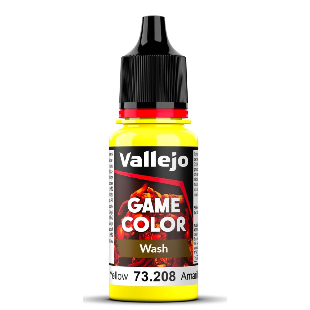 Vallejo Game Colour Yellow Wash Paint 18ml Dropper Bottle 73208