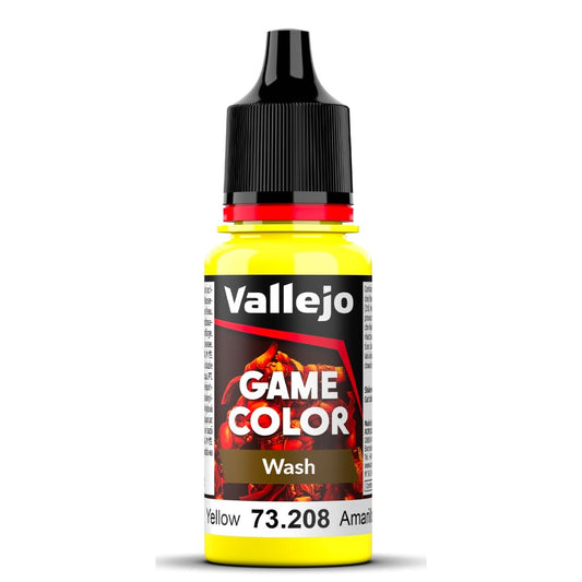 Vallejo Game Colour Yellow Wash Paint 18ml Dropper Bottle 73208