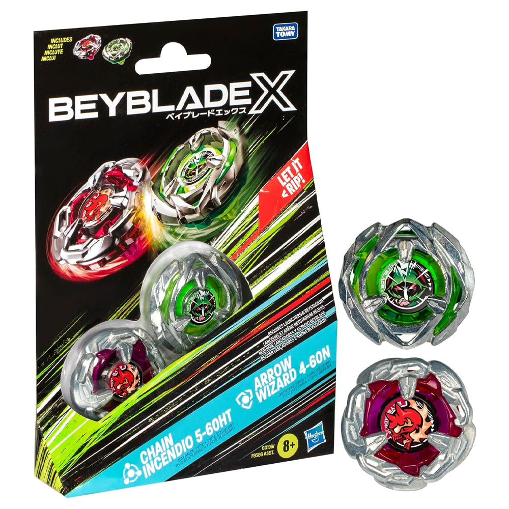 Beyblade X Chain Incendio 5-60HT X Arrow Wizard 4-60N Tops G0196