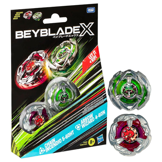 Beyblade X Chain Incendio 5-60HT X Arrow Wizard 4-60N Tops G0196