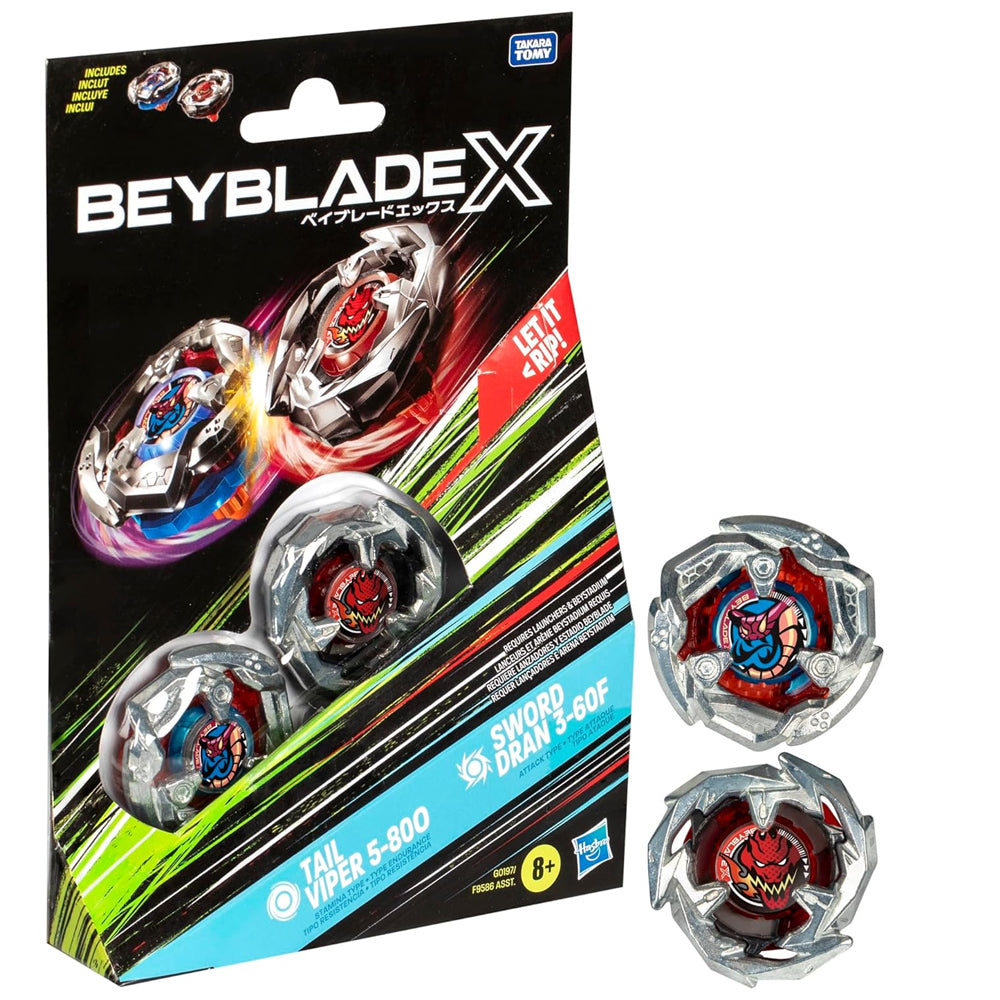 Beyblade X Tail Viper 5-80O X Sword Dran 3-60F Tops G0197