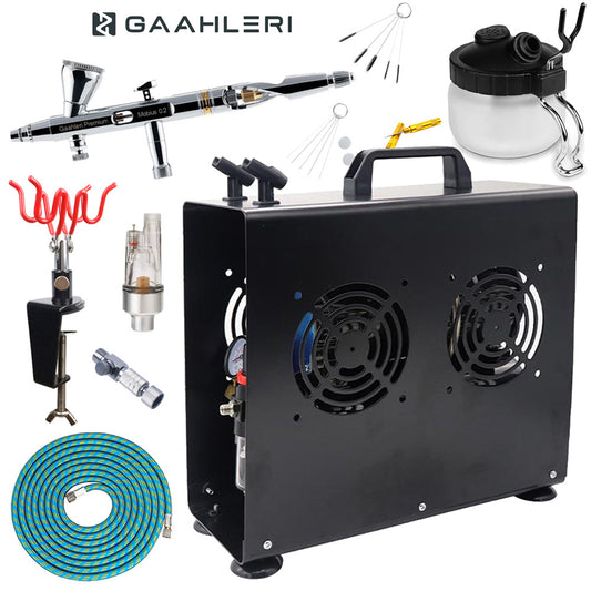 Gaahleri Mobius 0.2mm Airbrush Premium Compressor Bundle Kit