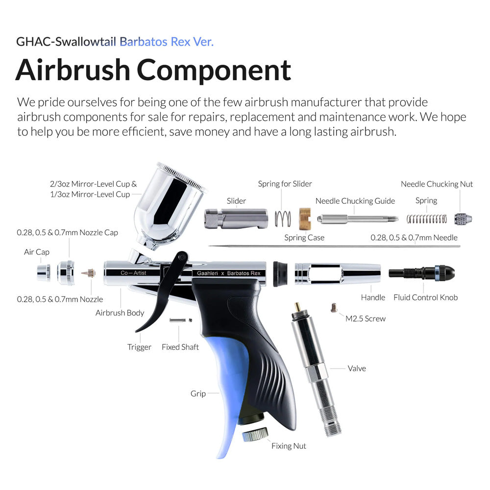 Gaahleri GHAC-Swallowtail x Barbatos Rex Airbrush Standard Compressor Bundle Kit