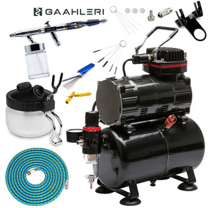 Gaahleri GHPM-Mobius SP Siphon-Feed Airbrush Standard Compressor Bundle Kit