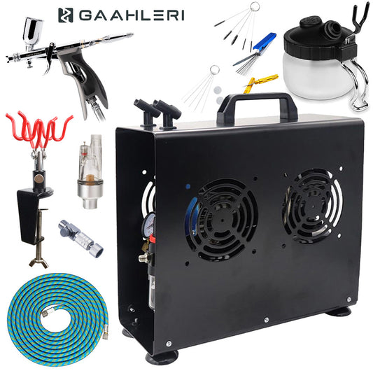 Gaahleri GHPM-Mobius TG 0.5 Trigger-Grip Airbrush Premium Compressor Bundle Kit