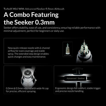 Gaahleri Ambition Series TurboX Mini Compressor & Seeker 0.3mm Airbrush 47613