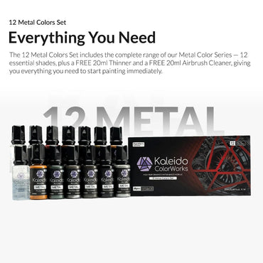 Gaahleri Kaleido ColorWorks: 12-Colour Metallic Acrylic Paint Set 48719
