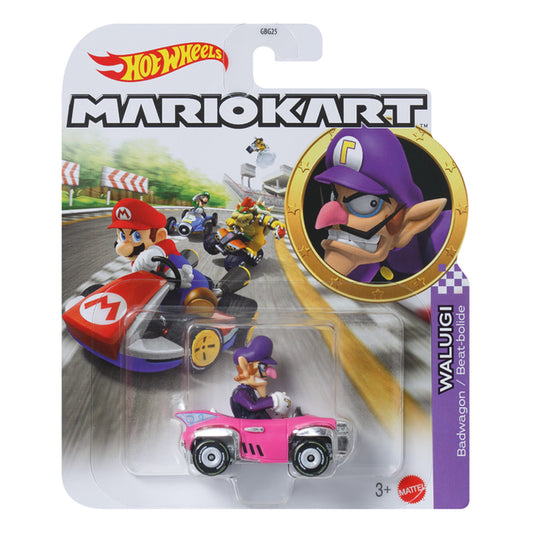 Hot Wheels Mariokart: Waluigi Badwagon 1:64 Diecast Car Mattel GJH54