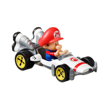 Hot Wheels Mariokart: Baby Mario B-Dasher 1:64 Diecast Car Mattel GRN12