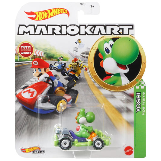Hot Wheels Mariokart: Yoshi Pipe Frame 1:64 Diecast Car Mattel GRN19