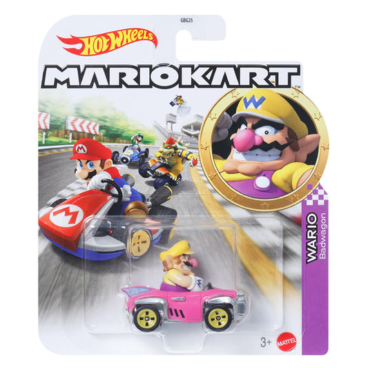 Hot Wheels Mariokart: Wario Badwagon 1:64 Diecast Car Mattel GRN22