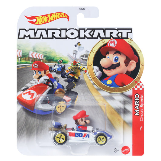 Hot Wheels Mariokart: Mario Circuit Special 1:64 Diecast Car Mattel HDB36