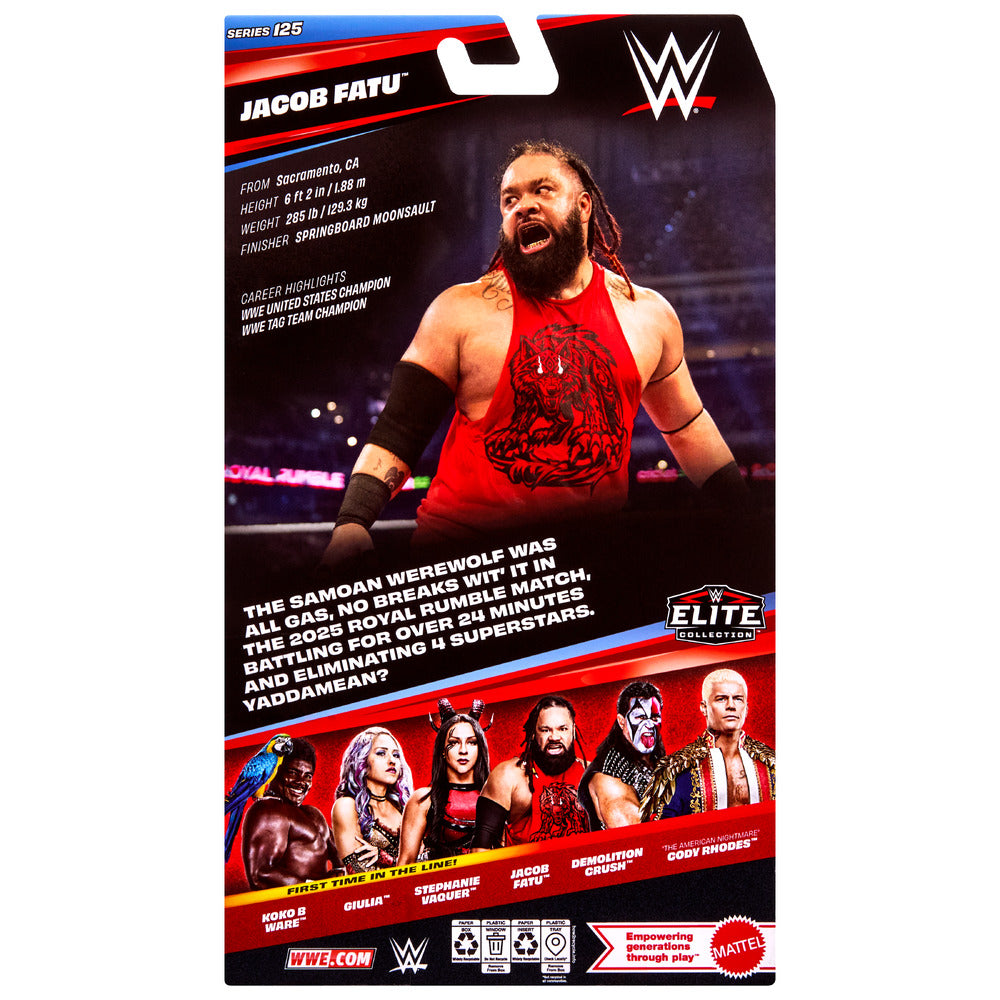 WWE Elite Jacob Fatu 6" Figure - Series 125 Mattel JHT80