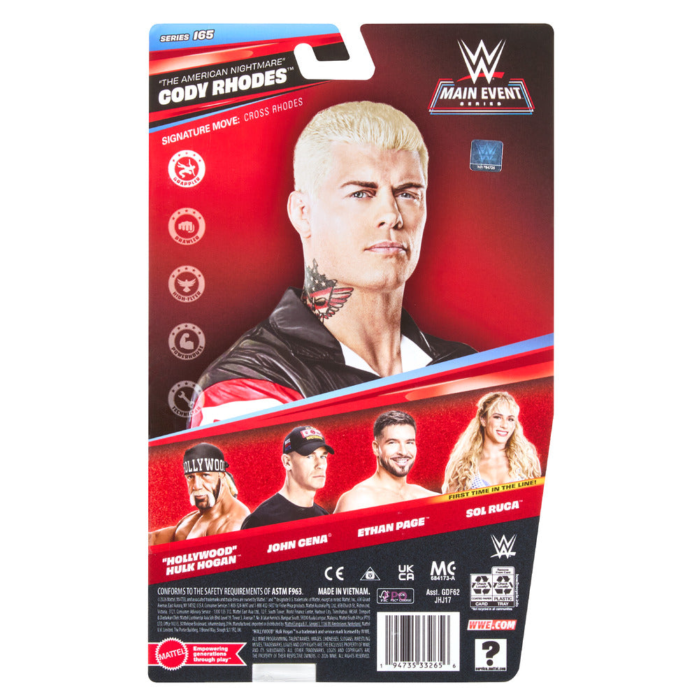 WWE Main Event Cody Rhodes 6" Figure -Series 165 Mattel JHJ17