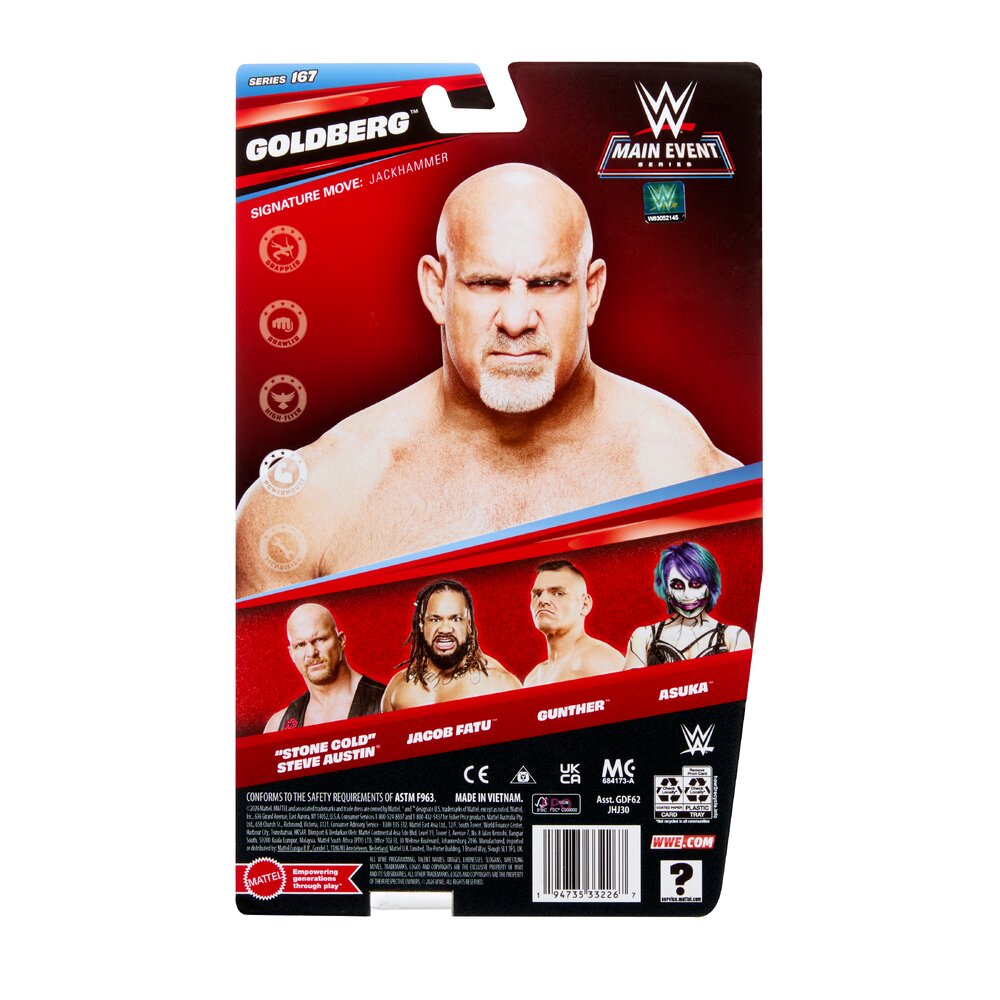 WWE Main Event Goldberg 6" Figure - Series 167 Mattel JHJ30