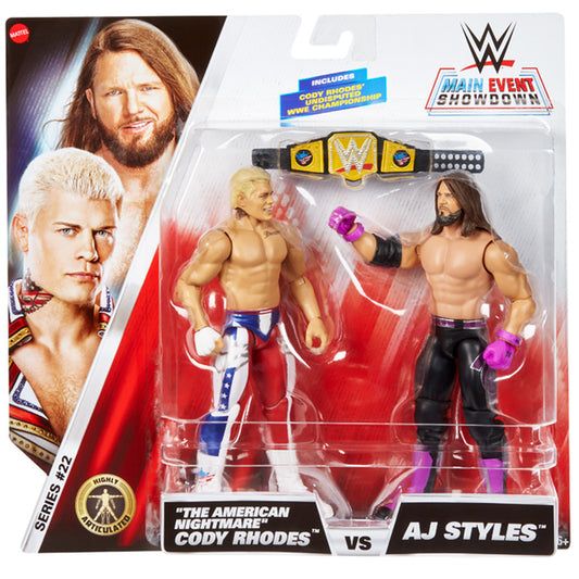 WWE Main Event Showdown: Cody Rhodes vs AJ Styles 2-Pack S22 JGD59