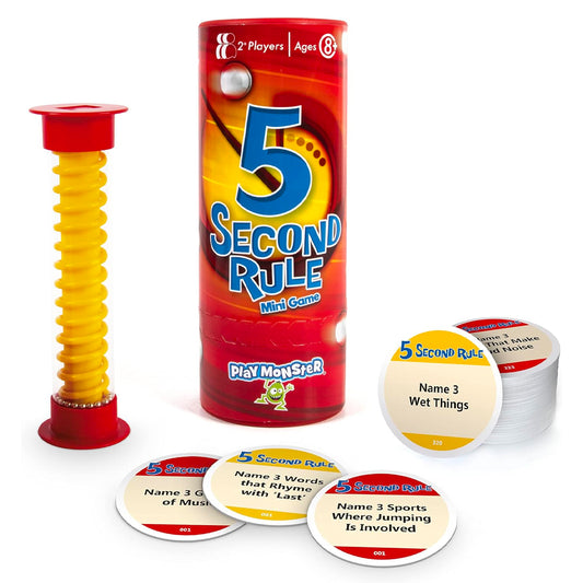 5 Second Rule - Mini Travel Card Game Age 8+ 2+ Players PlayMonster