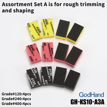 GodHand Kamiyasu Sanding Stick 10mm Assortment Set A - GH-KS10-A3A