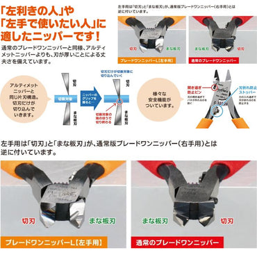 GodHand PN-120-L Left-Handed One Blade Nipper - Made in Japan