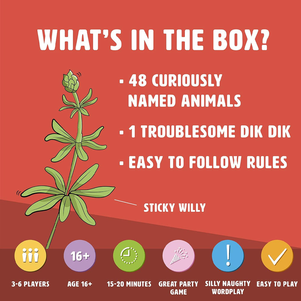 Don't be a Dik Dik Card Game - Age 16+ 3+ Players - Ginger Fox