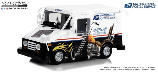 GreenLight 13643 US Postal Service Delivery Vehicle LLV American Motorcycle 1:18