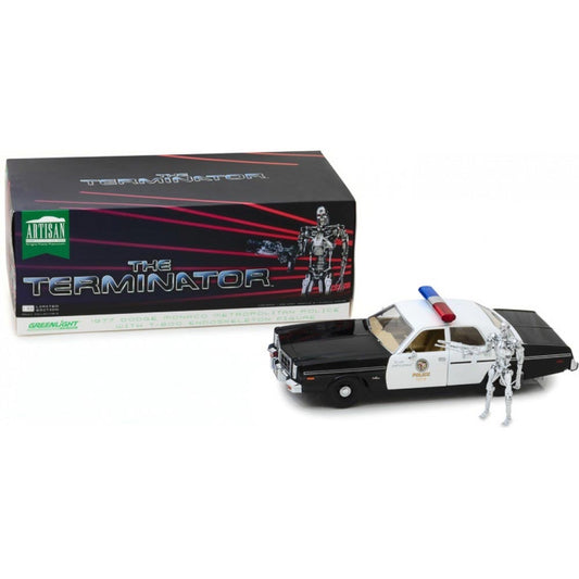Greenlight 1:18 The Terminator 1977 Dodge Monaco w/T800 Figure Diecast Model