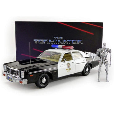 Greenlight 1:18 The Terminator 1977 Dodge Monaco w/T800 Figure Diecast Model