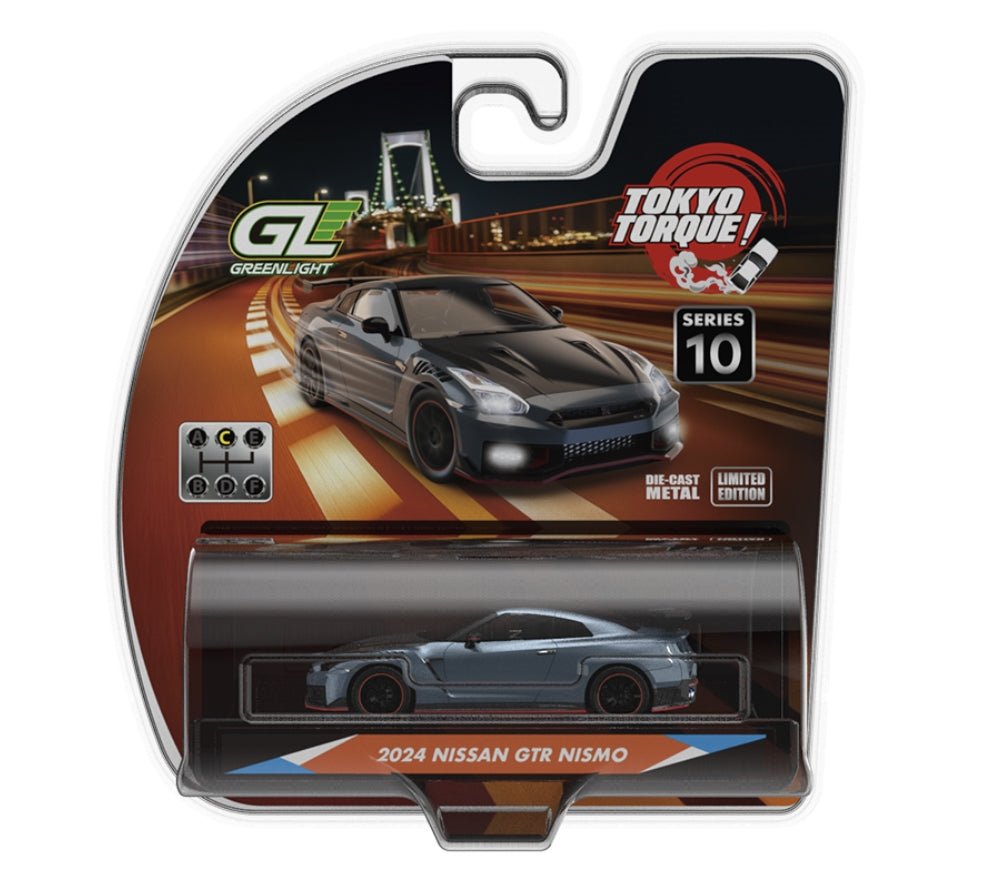 Greenlight 235110-C Tokyo Torque S10 Nissan GTR Nismo Stealth Grey 1:64 Diecast