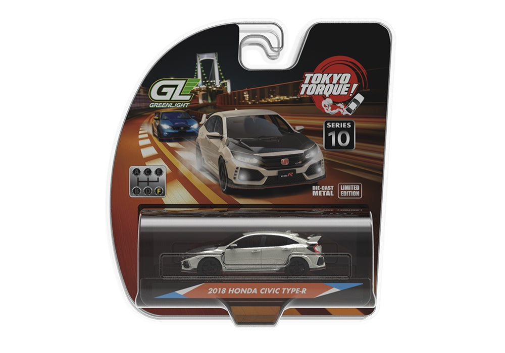 Greenlight 235110-F Tokyo Torque S10 Honda Integra FK8 Carbon Hood 1:64 Diecast