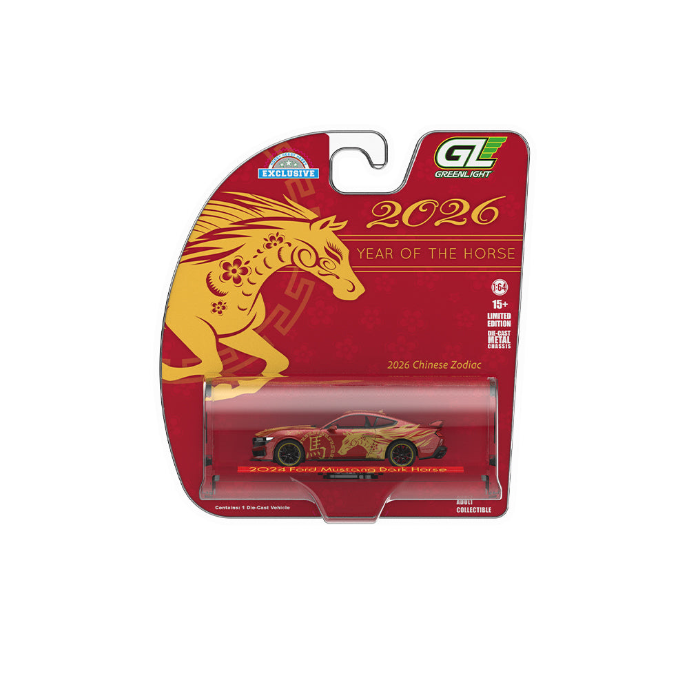 Greenlight 2024 Ford Mustang Dark Horse - Chinese Zodiac 2026 Year of the Horse