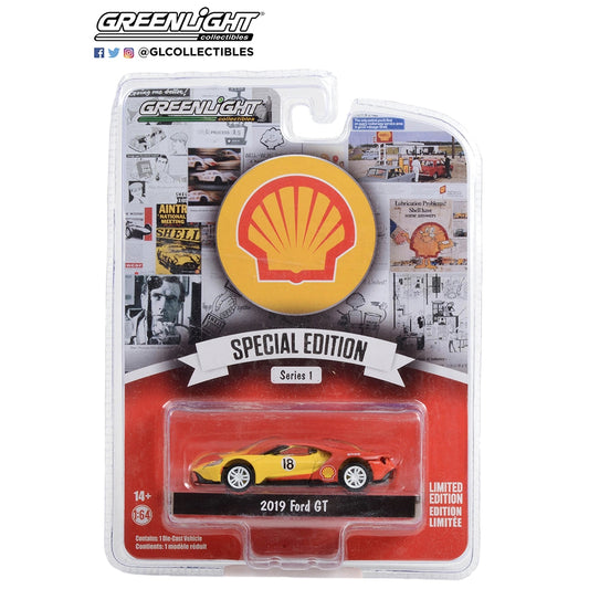 Greenlight Shell Oil Series 1 2019 Ford GT No.18 1:64 Diecast Car