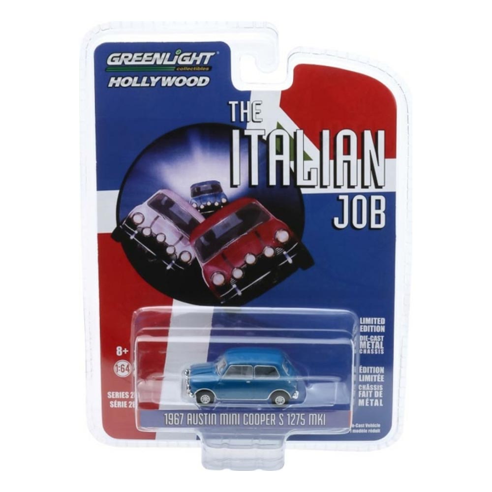 Greenlight 44880-A The Italian Job 1967 Austin Mini Cooper Blue 1:64 Diecast Car