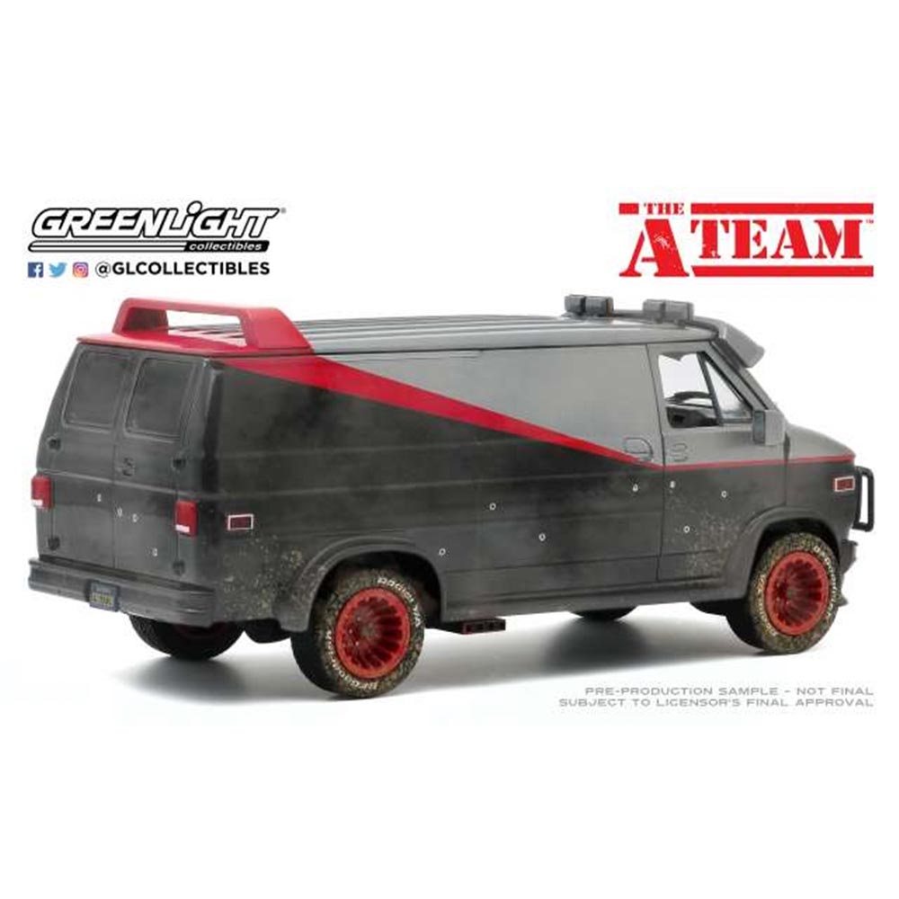 Greenlight 1:24 The A Team GMC Vandura Van 80s TV Series Weathered Diecast Model