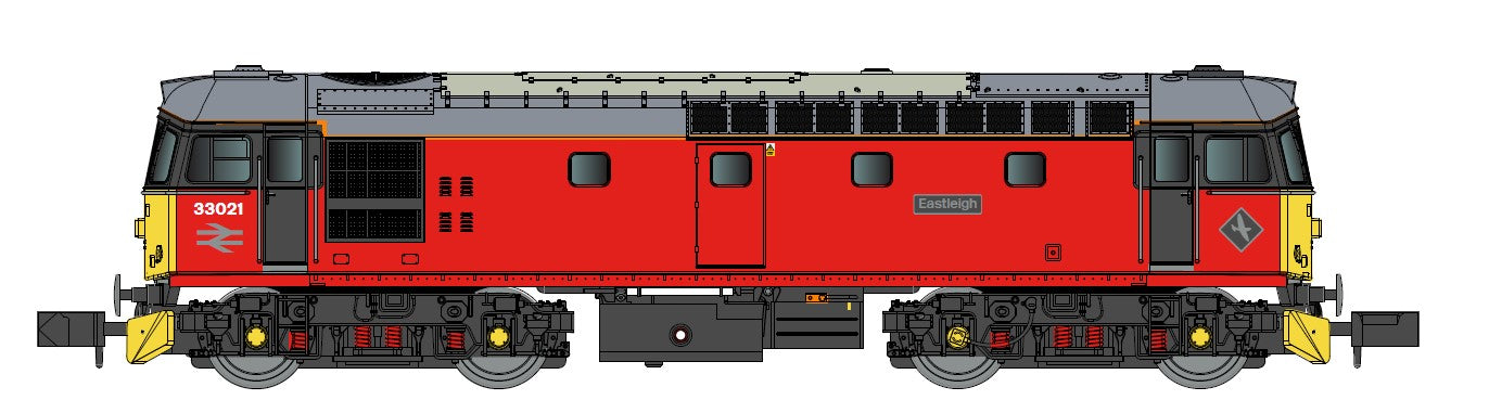 Gaugemaster Class 33 021 'Eastleigh' Parcels Red (DCC-Fitted) GM2210601D N