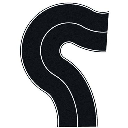 GAUGEMASTER OO/HO 68mm Wide Self Adhesive Tarmac Rd Universal Curves (2) GM376