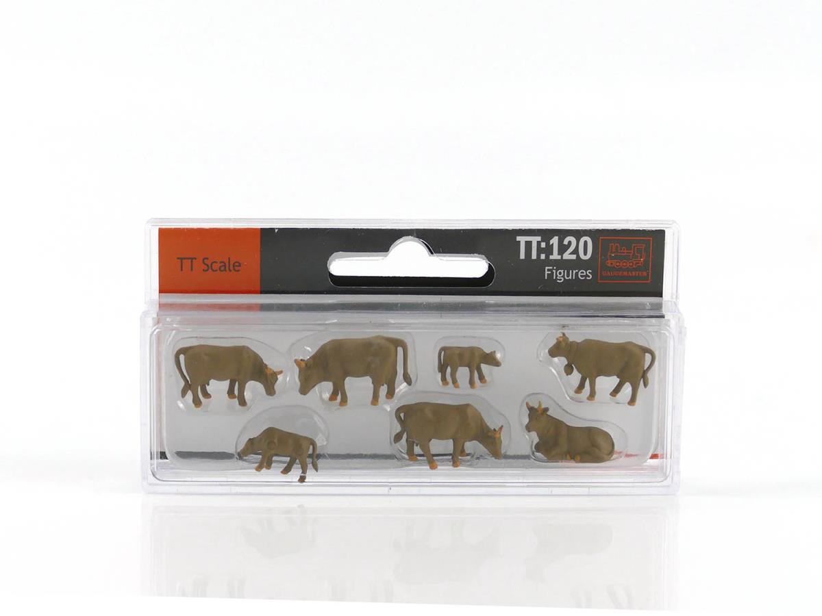 Gaugemaster Brown Cows (7) Hobby Figure Set GM3910105 TT