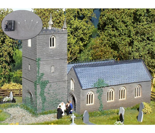 Gaugemaster Fordhampton Church Kit with LED Lighting GM483L OO
