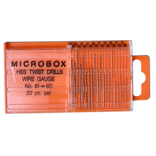 GAUGEMASTER Microbox Wire Gauge HSS Twist Drill Bits 61-80 GM649