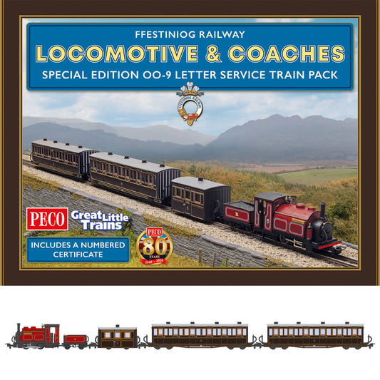 PECO GR1005 Ffestiniog Railway OO9 Letter Service Train Pack Special Edition