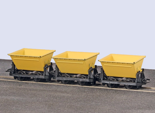 PECO GR-332 V Skip Wagons - yellow OO9 Gauge