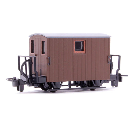 PECO GR-580UB FR 4-Wheel Brake Van 2 Balcony Unlettered Brown OO9 Gauge