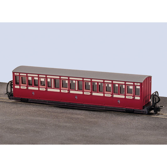 PECO GR-602A Short Coach, Red & Cream No.17 Bowsider OO9 Gauge