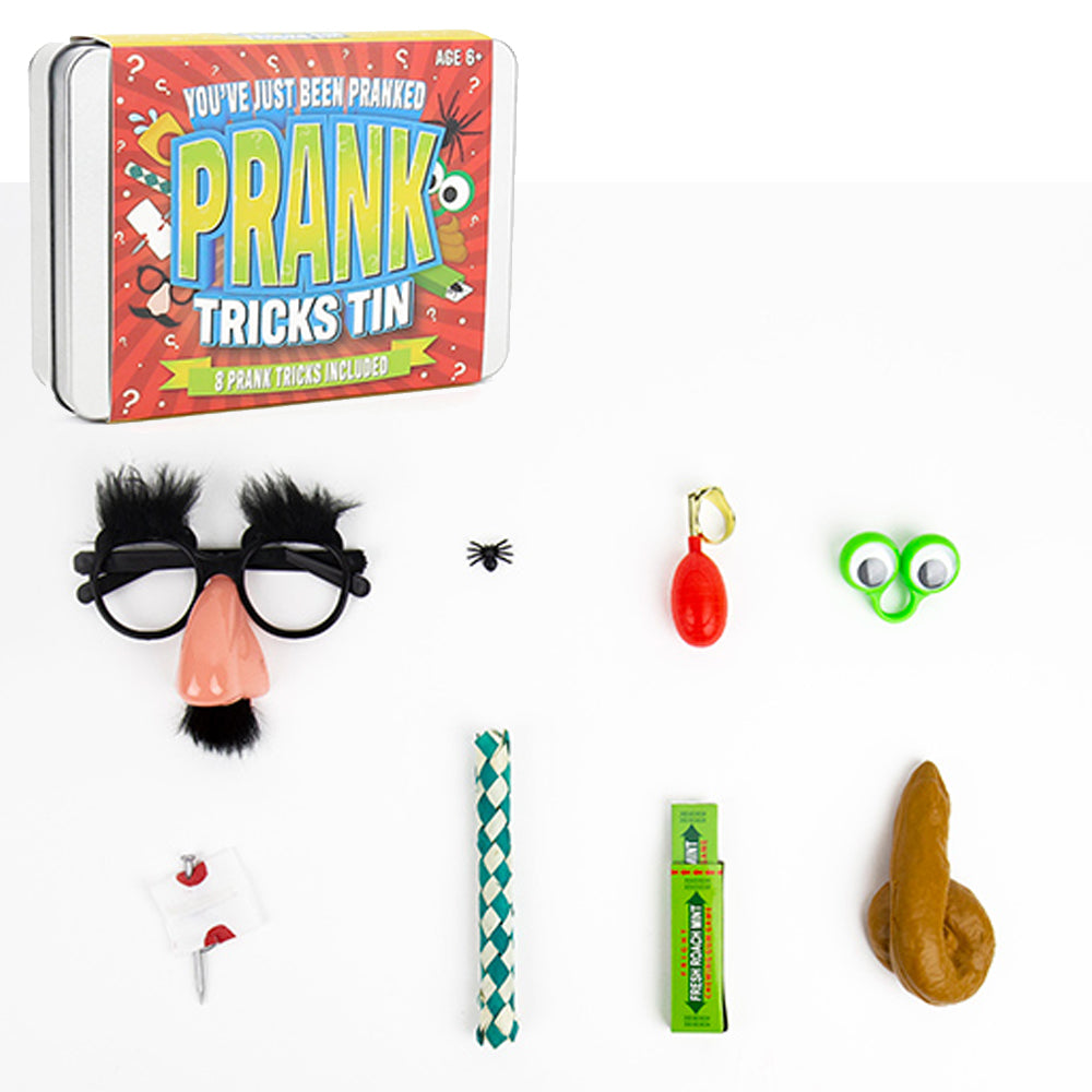 Gift Republic Prank Jokes Tin - 8 Pranks Included