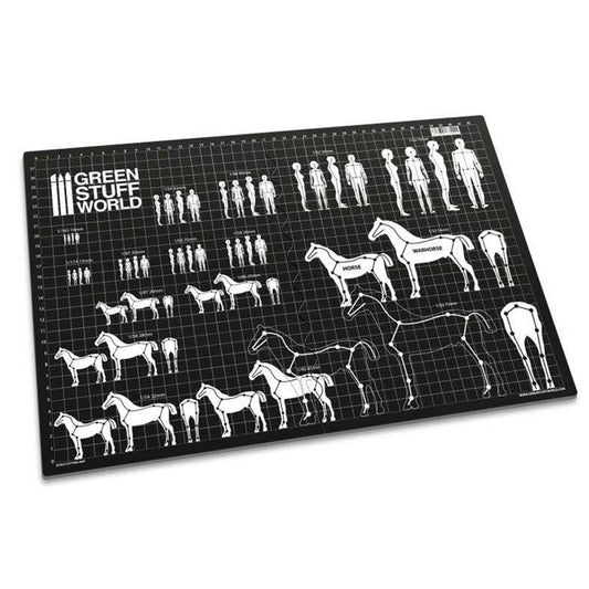 Green Stuff World A3 Scale Foldable Cutting Mat - Black 1002