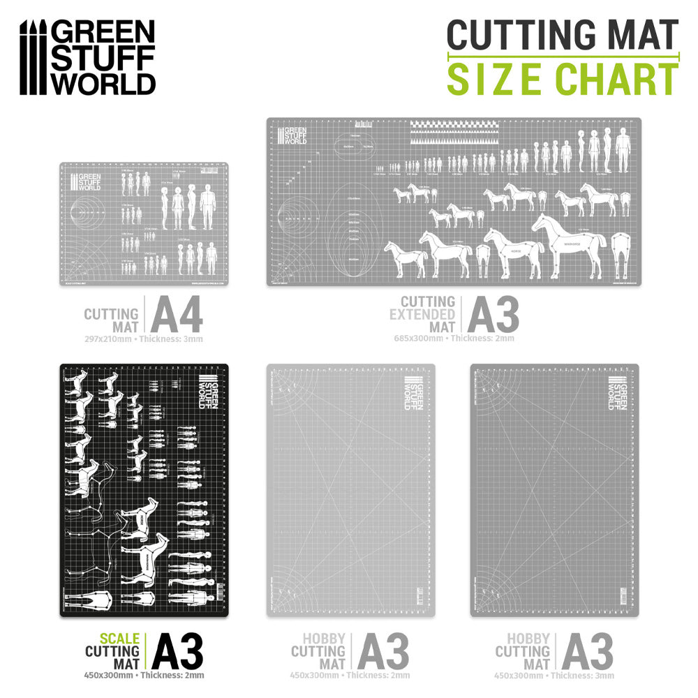 Green Stuff World A3 Scale Foldable Cutting Mat - Black 1002