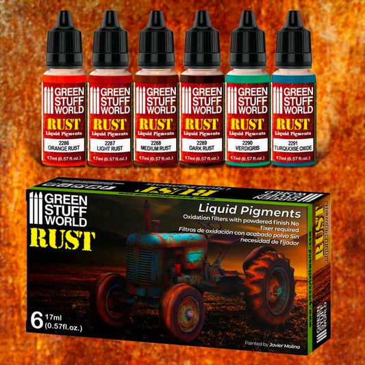 Green Stuff World Rust Liquid Pigments Model Paint Set 6x17ml
